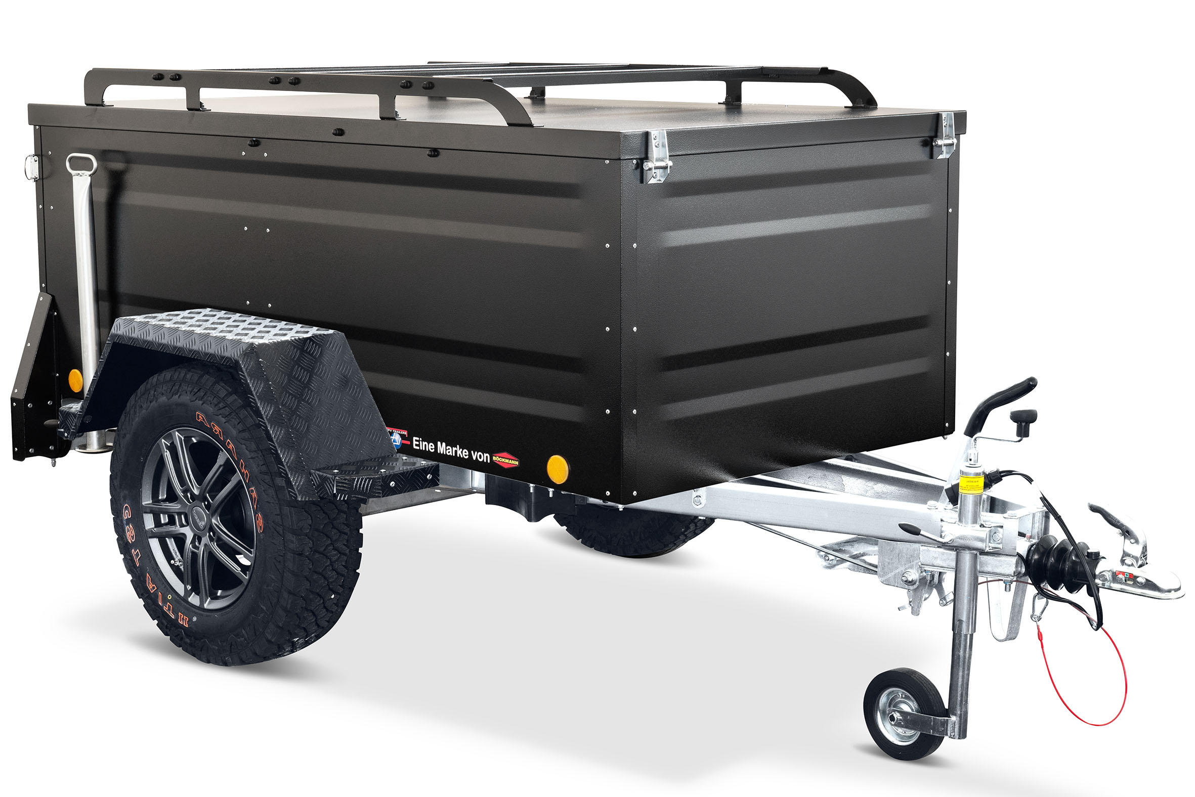 Campingový Přívěs OFFROAD Bržděný 1000Kg - Černý
