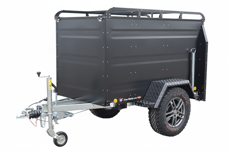 Campingový Přívěs OFFROAD Bržděný 1000Kg Šedá Antracit- Zvýšený