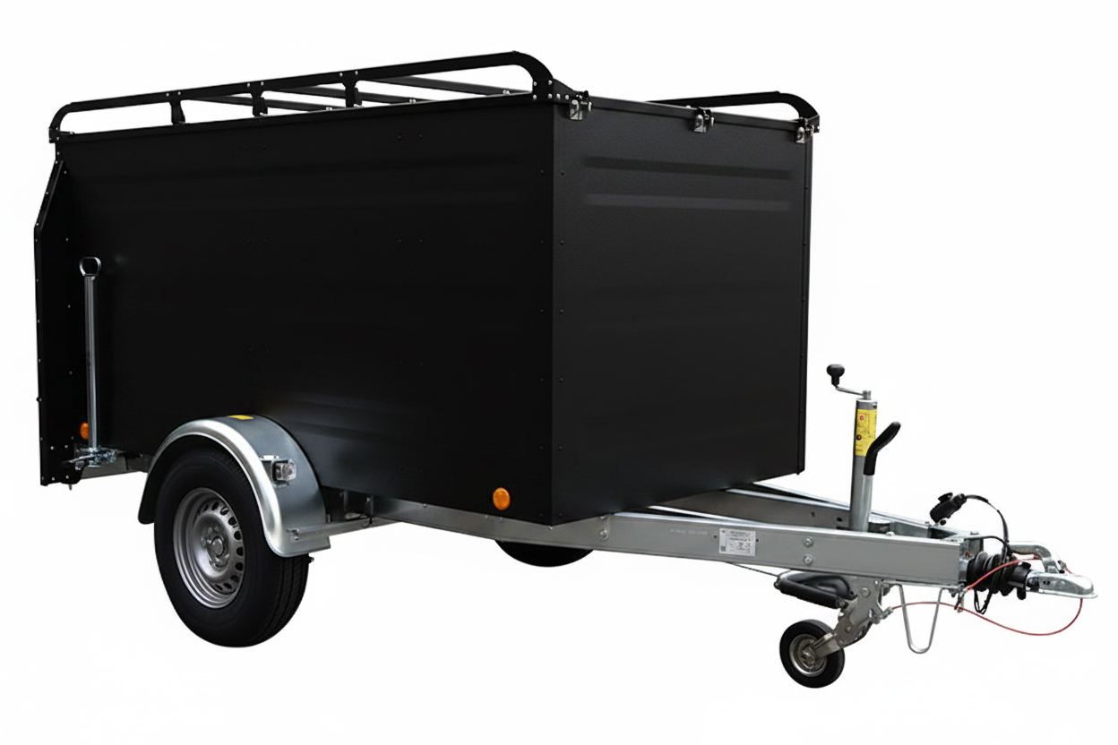 Campingový Přívěs Standard Bržděný 1300Kg - Zvýšený Prodloužený Černý